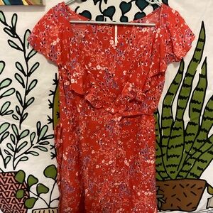 Free people red wrap dress